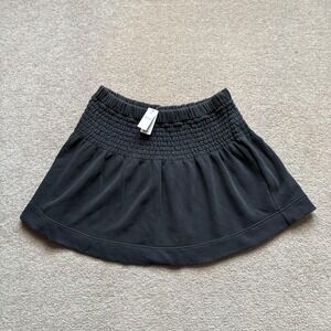 Aerie Skirt Womens Large Gray Smocked Waist Fleece Mini Lounge Casual Real Good